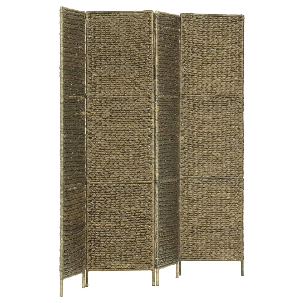 vidaXL Biombo divisor 4 paneles jacinto de agua marrón 154x160 cm