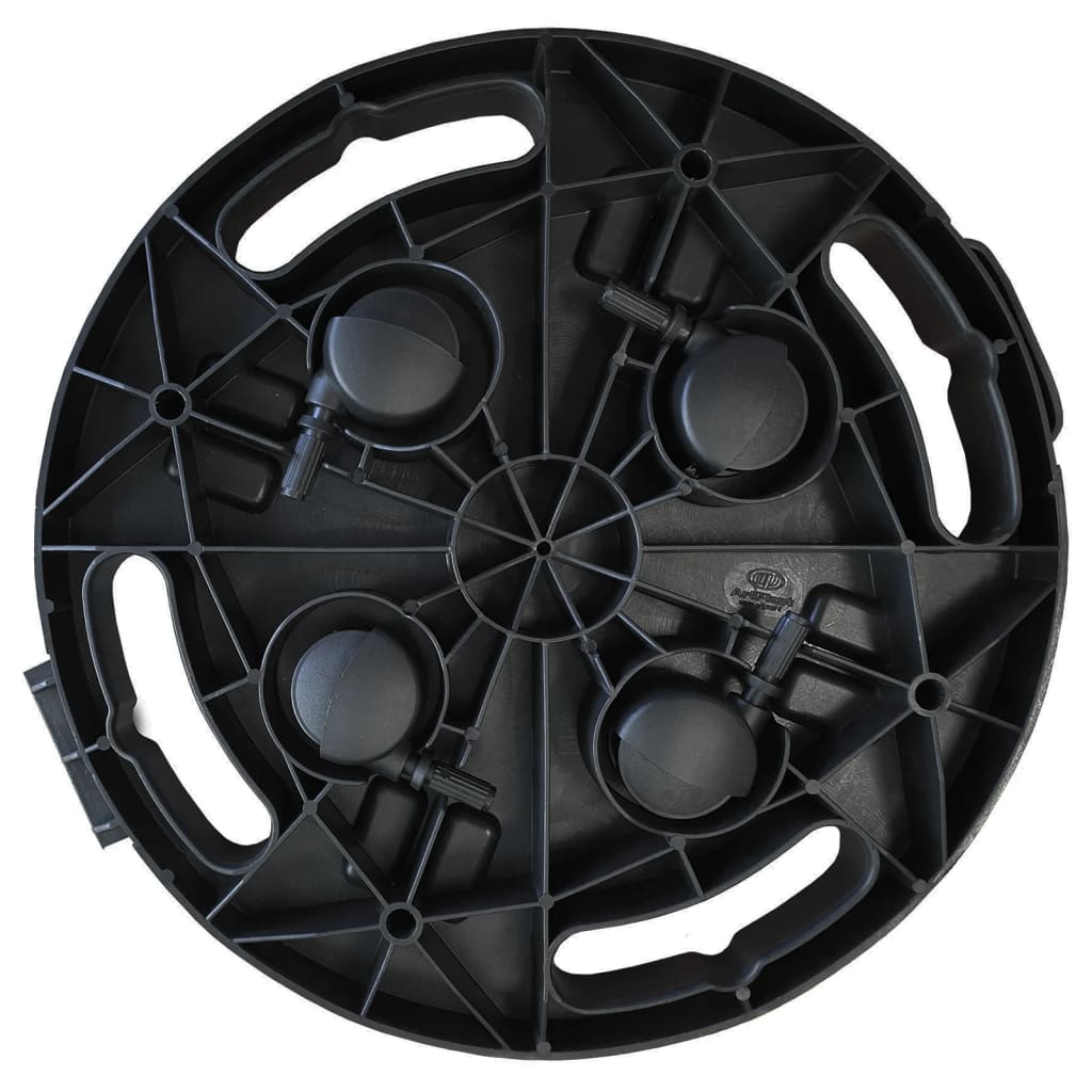 vidaXL Soporte para plantas con ruedas 2 uds negro diámetro 30cm 170kg