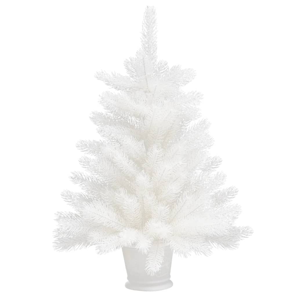 vidaXL Árbol de Navidad preiluminado con luces y bolas blanco 65 cm