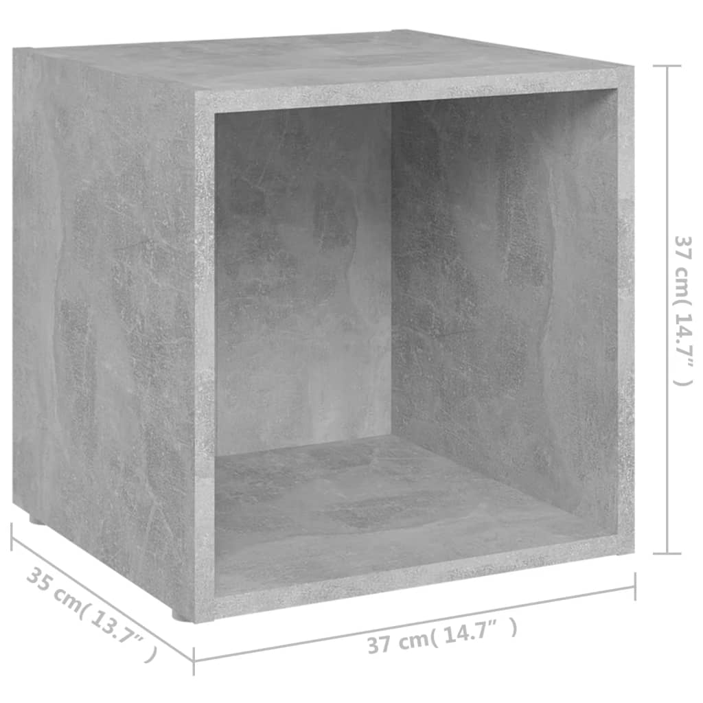 vidaXL Mueble de TV 2uds madera contrachapada gris hormigón 37x35x37cm