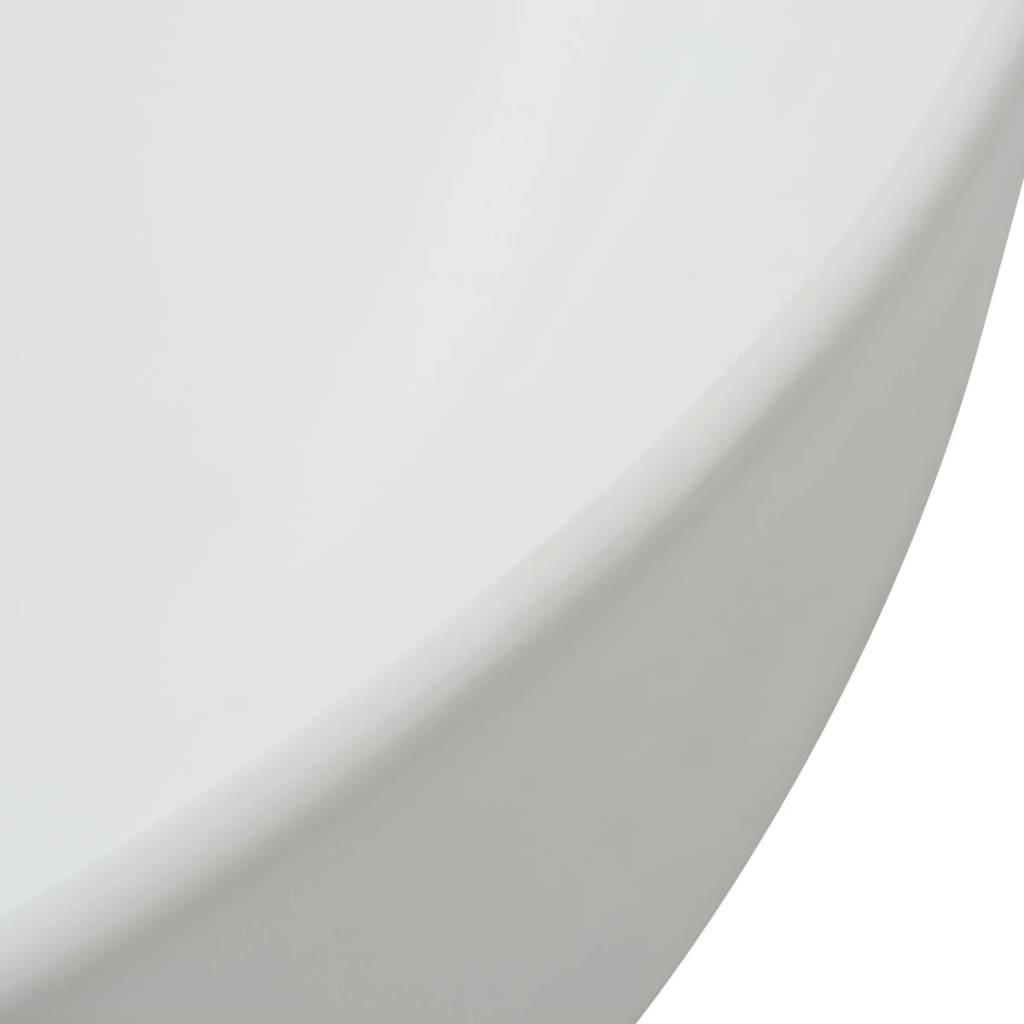 vidaXL Lavabo redondo de cerámica blanco 41,5x13,5 cm