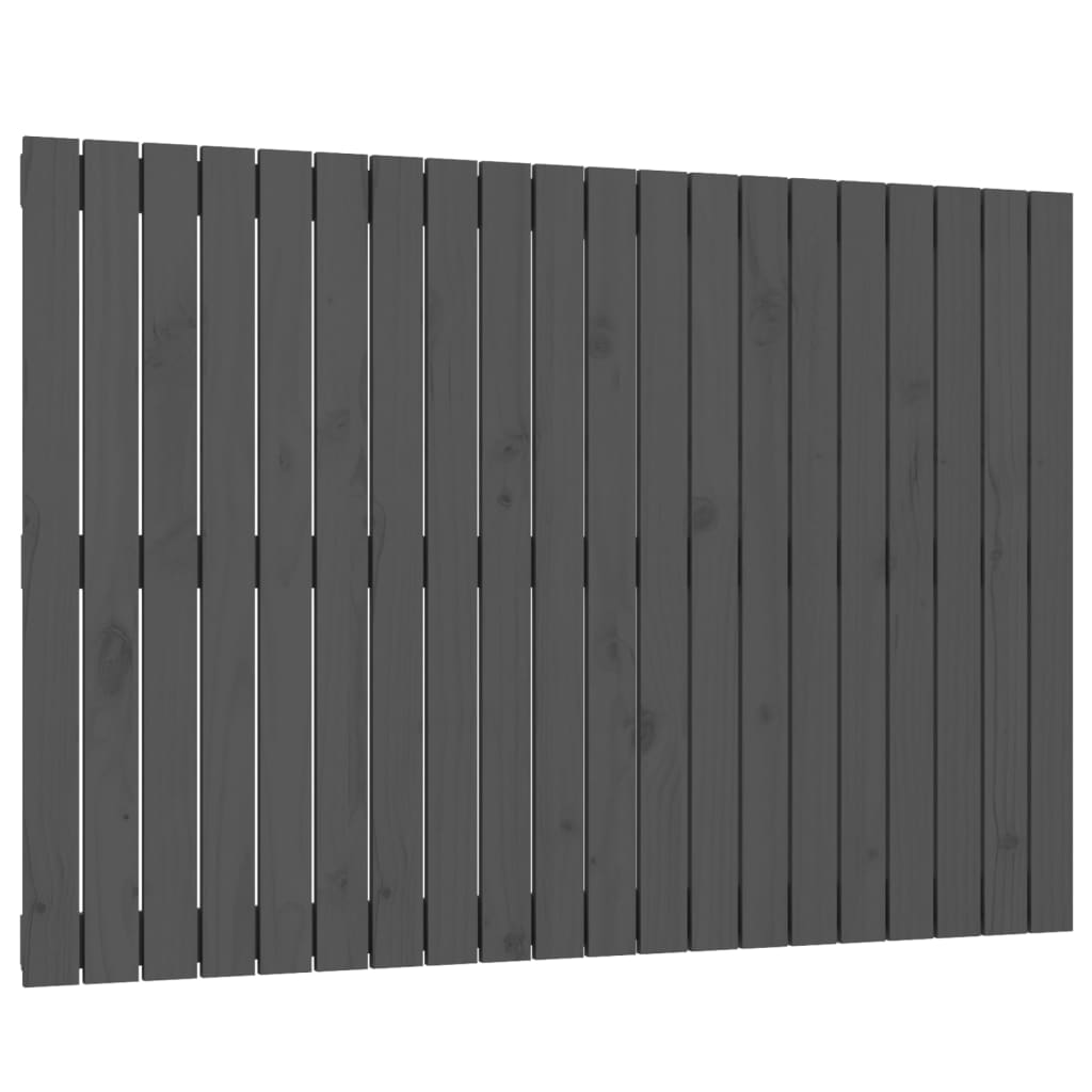 vidaXL Cabecero de cama de pared madera maciza pino gris 127,5x3x90 cm