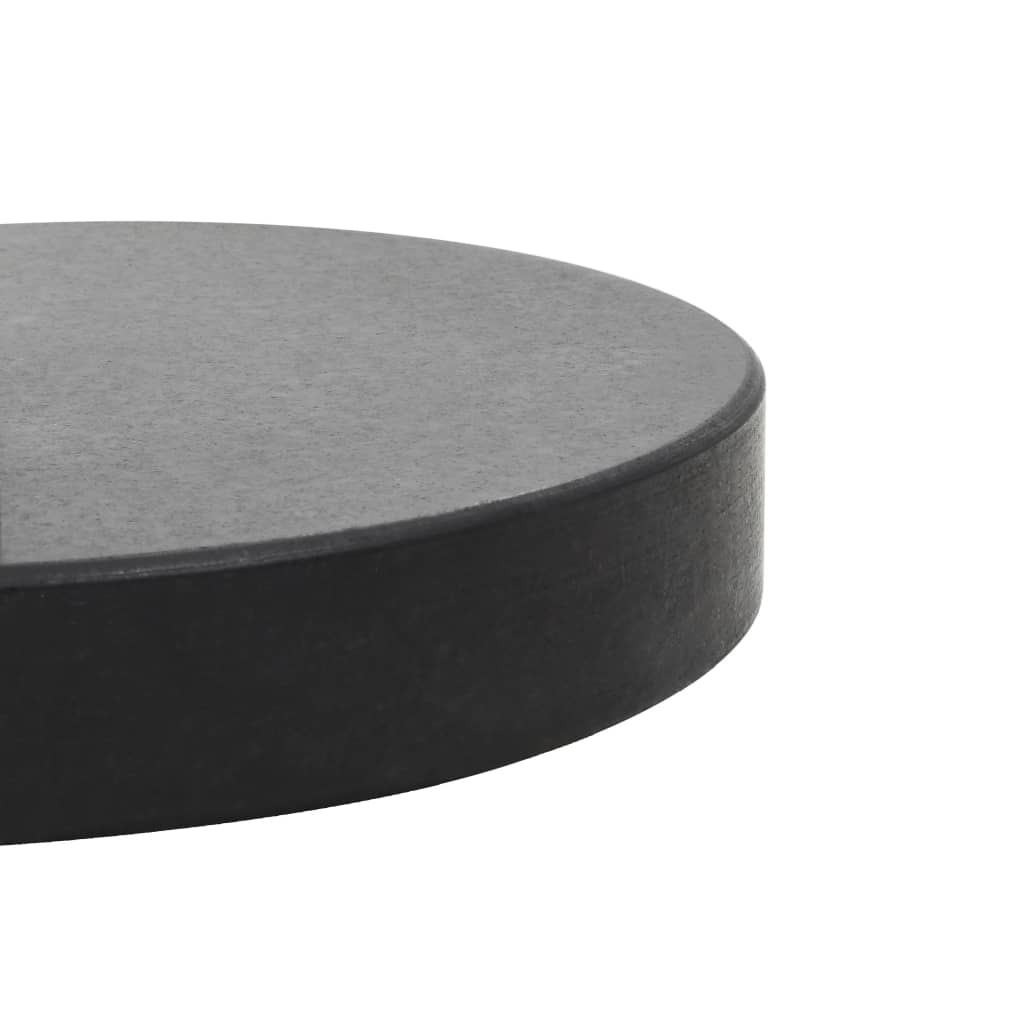 vidaXL Base de sombrilla de granito redonda negro 28,5 kg