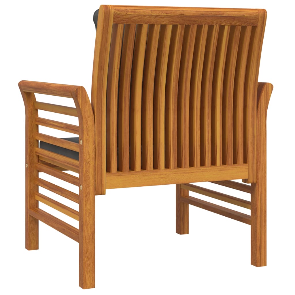 vidaXL Sillones con cojines gris oscuro 2 uds madera de acacia | vidaXL.es