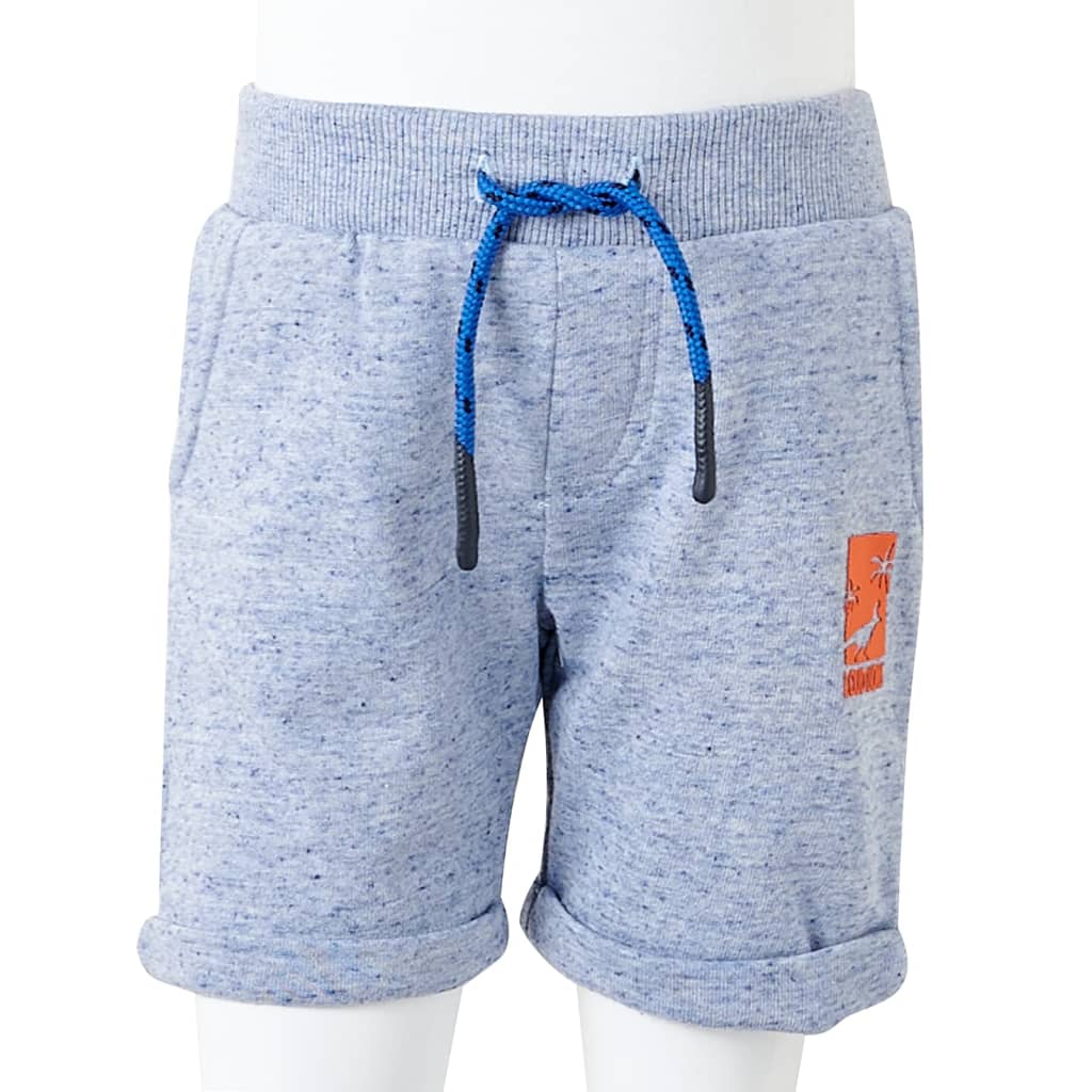 Pantalones cortos infantiles con cordón azul mélange 92