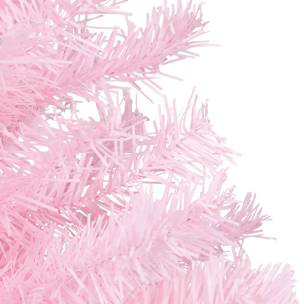 vidaXL Árbol de Navidad preiluminado con luces y soporte rosa 120 cm