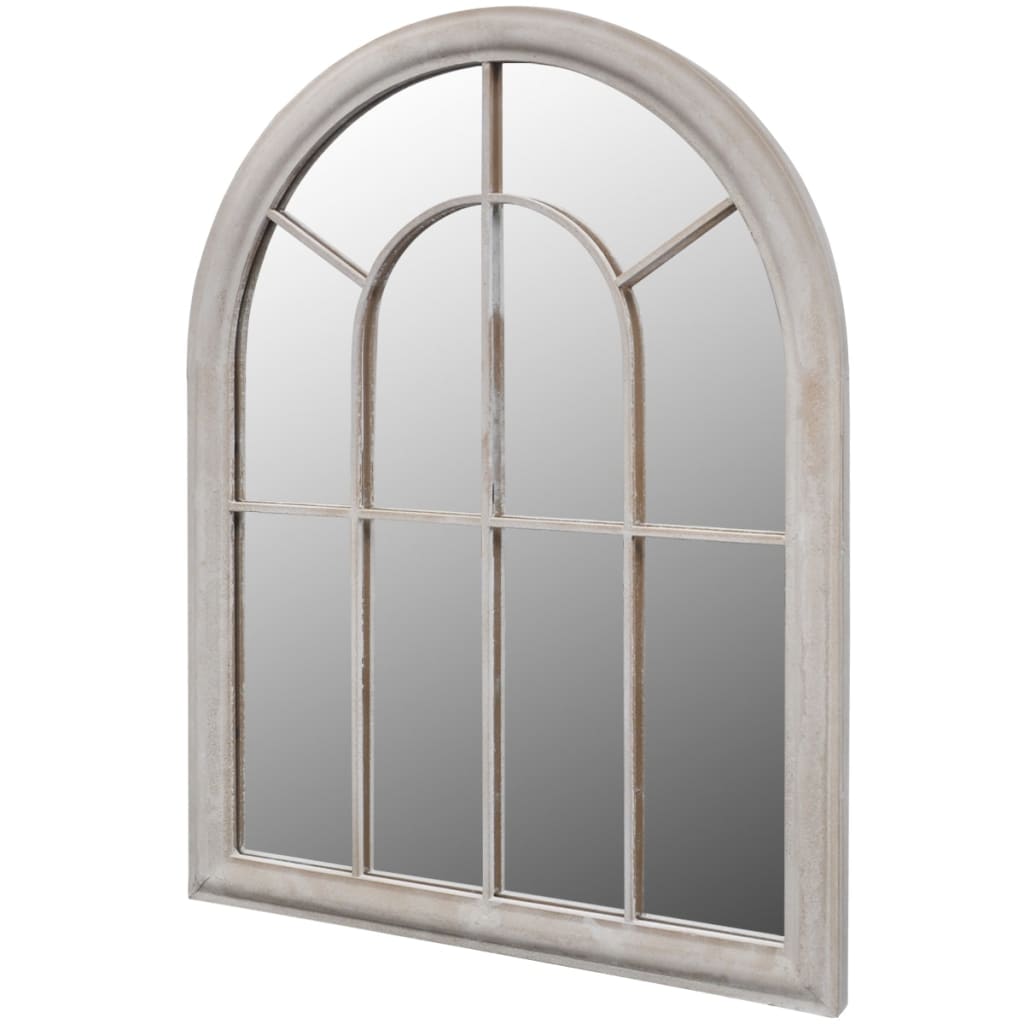 vidaXL Espejo de jardín arco rústico uso interior y exterior 69x89 cm