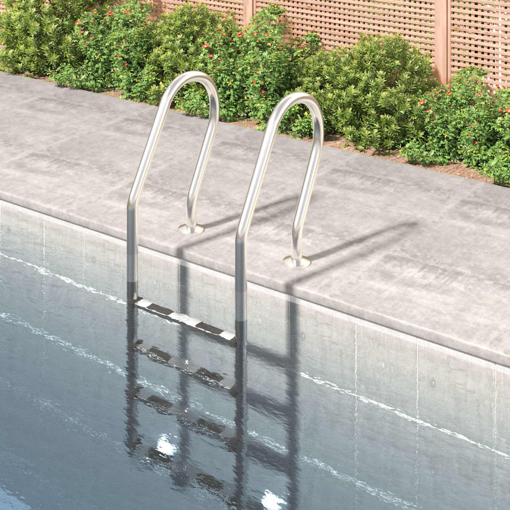vidaXL Escalera para piscina acero inoxidable 304 54x38x184,5 cm