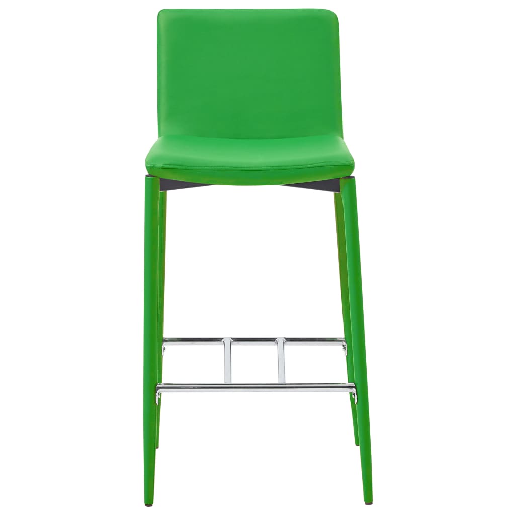 vidaXL Juego de mesa alta y taburetes 5 piezas cuero sintético verde