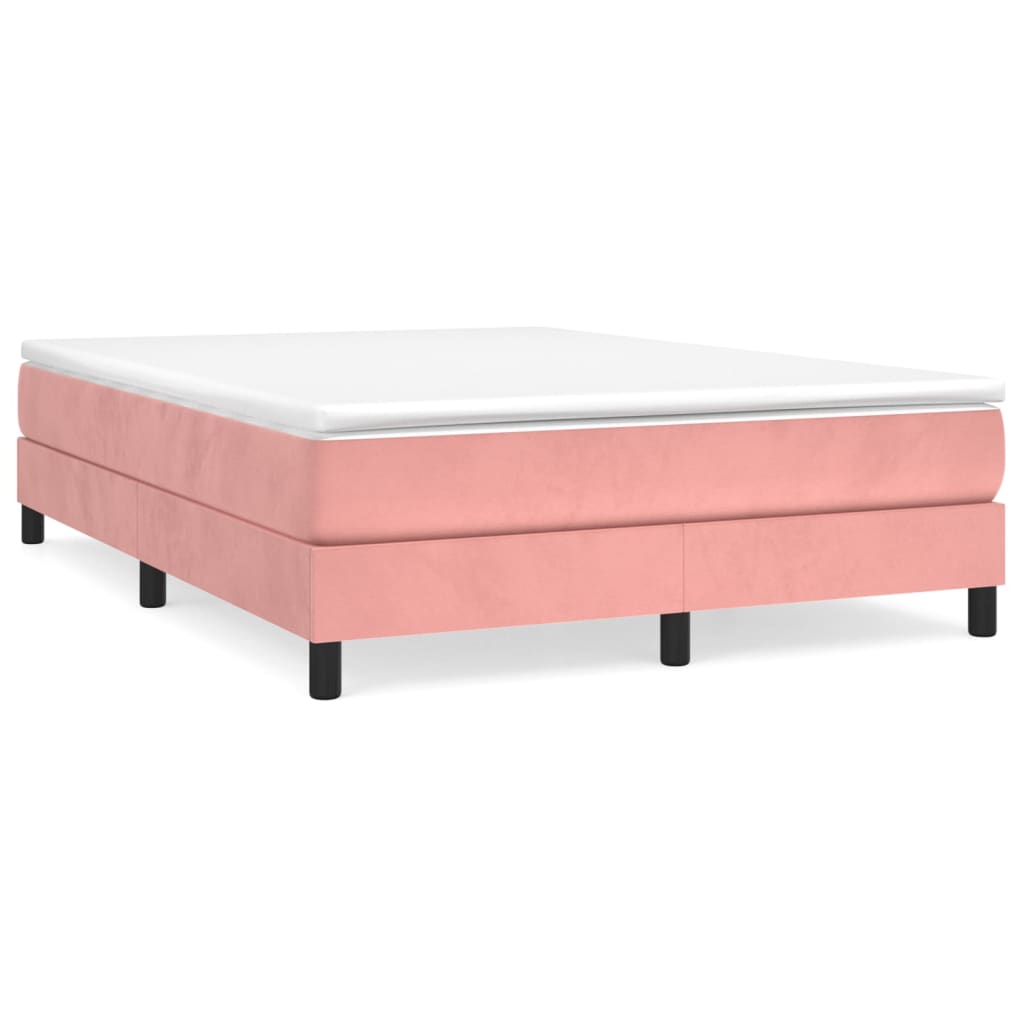 vidaXL Estructura de cama de terciopelo rosa 140x190 cm