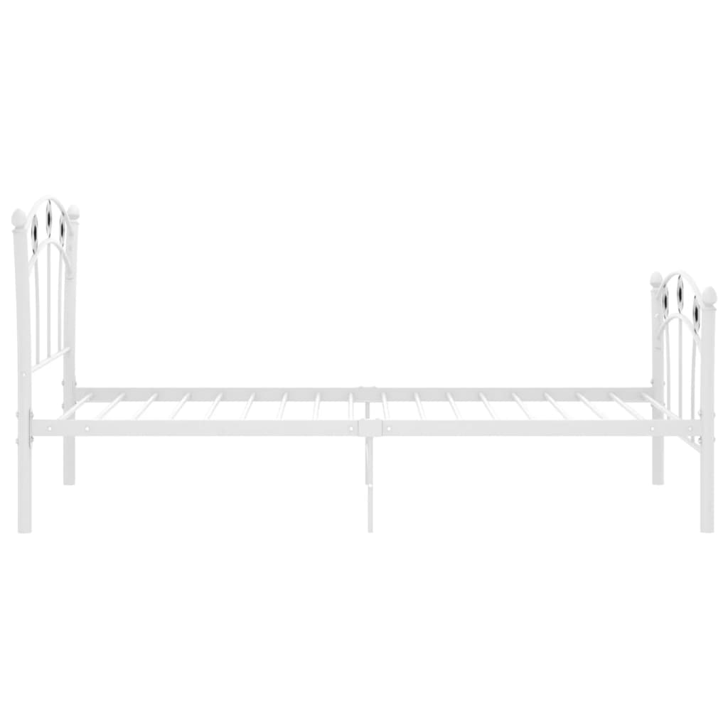 vidaXL Estructura de cama con diseño de fútbol metal blanco 90x200 cm