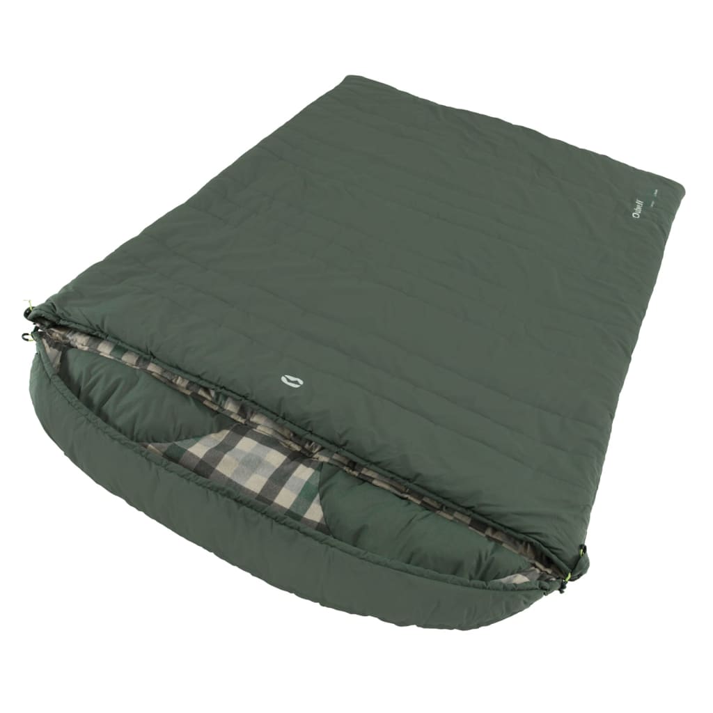 Outwell Saco de dormir doble Camper Lux cremallera izquierda verde