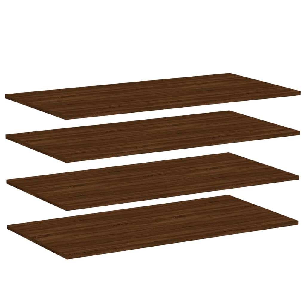 vidaXL Estantes pared 4 uds madera ingeniería marrón 100x50x1,5 cm