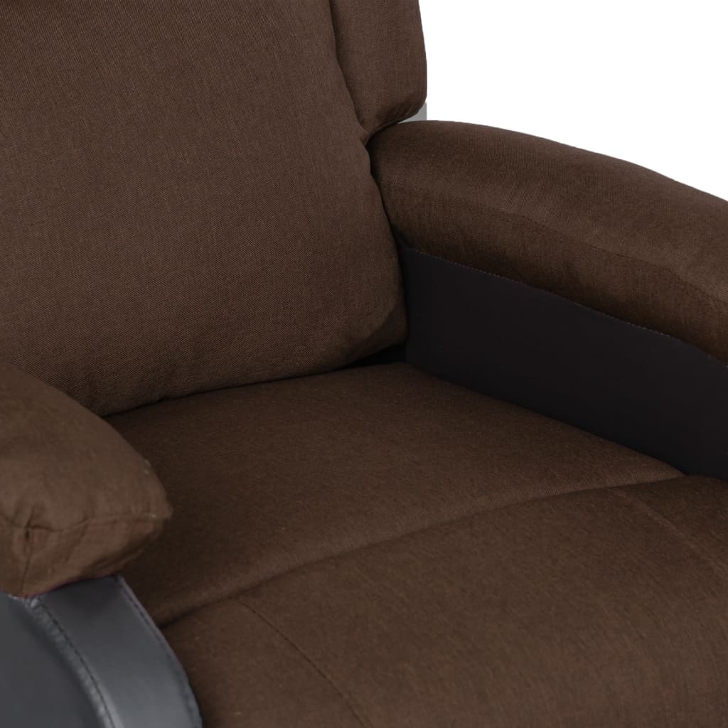 vidaXL Sillón reclinable para TV de cuero sintético tela marrón oscuro