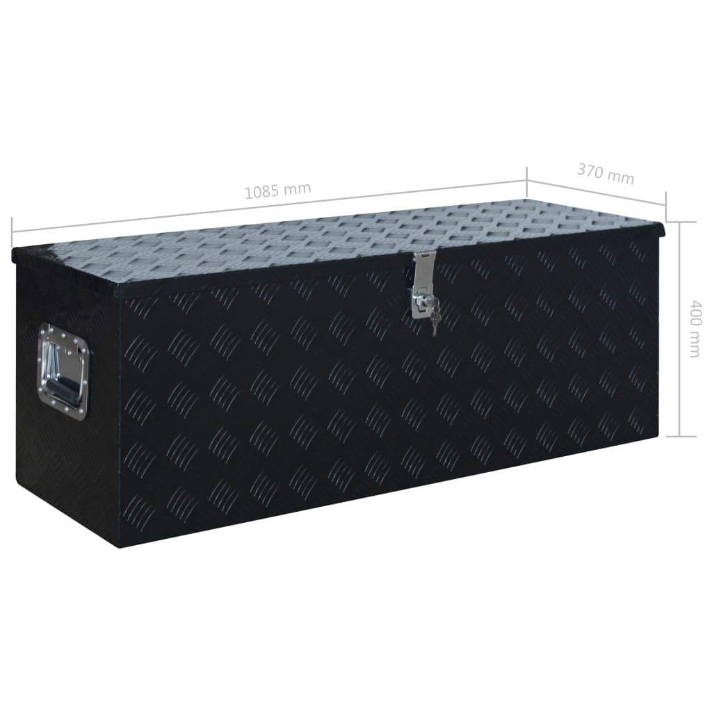 vidaXL Caja de aluminio 1085x370x400 mm negra