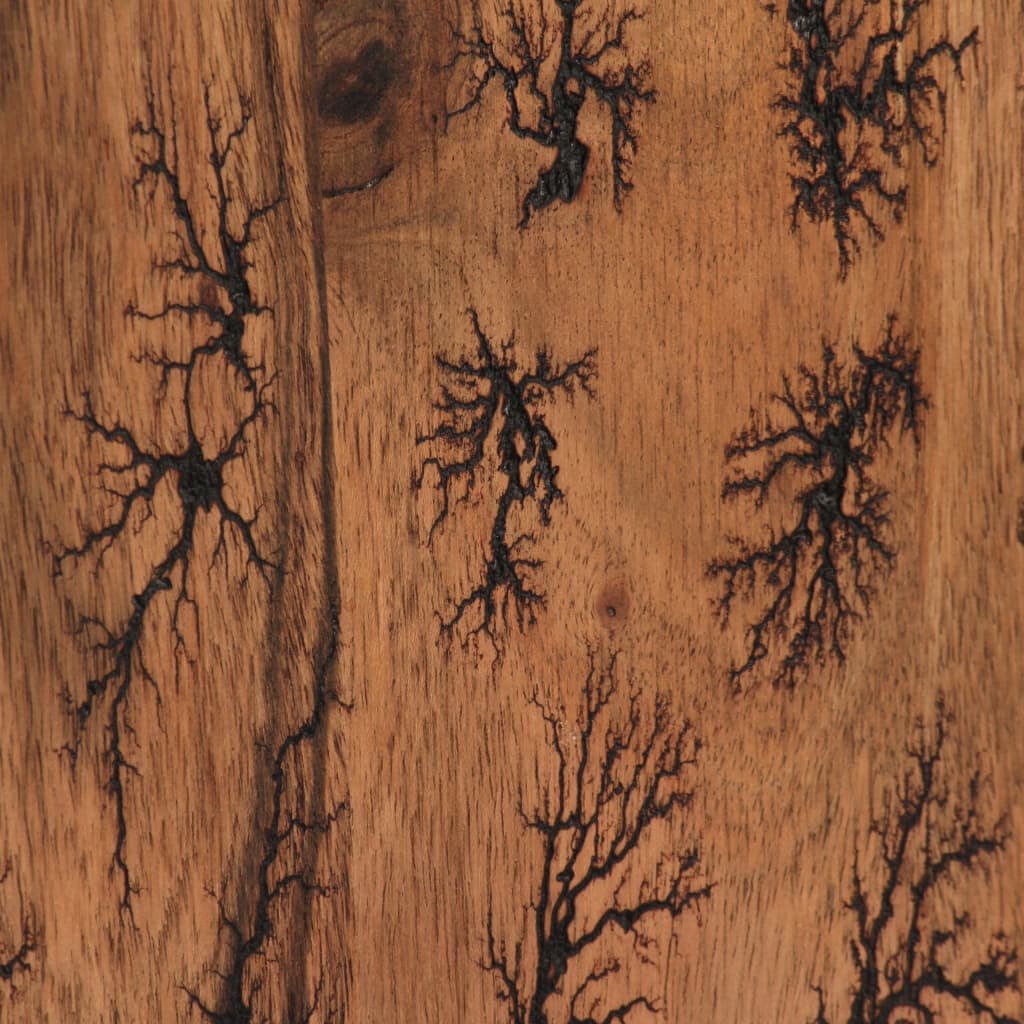 vidaXL Aparador madera maciza acacia patrones fractales 120x30x75 cm
