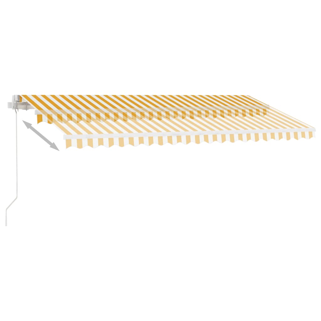 vidaXL Toldo retráctil manual con LED amarillo y blanco 400x300 cm