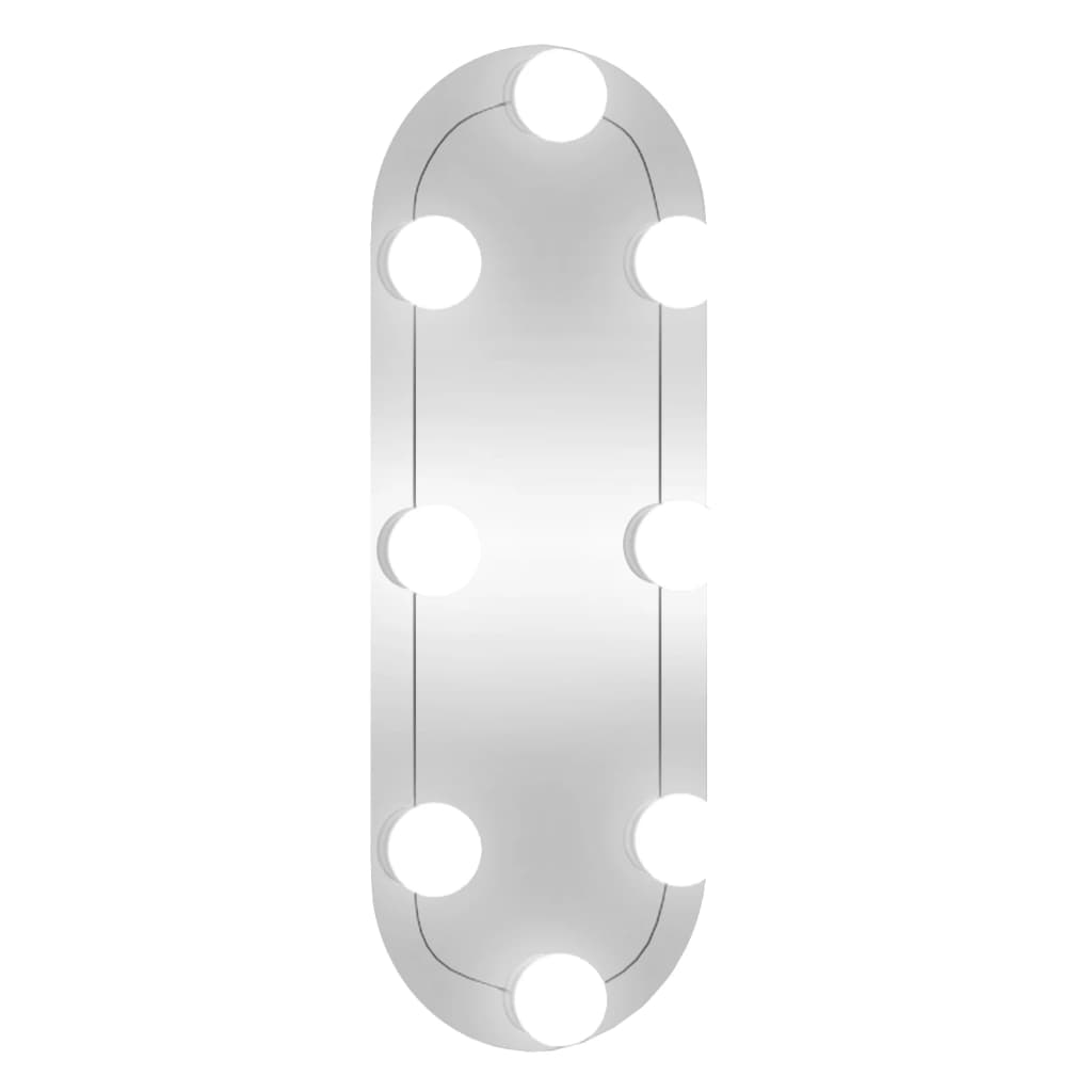 vidaXL Espejo de pared ovalado con luces LED vidrio 15x40 cm
