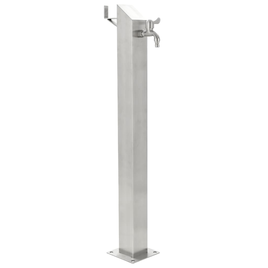 vidaXL Columna de agua de jardín acero inoxidable cuadrada 95 cm