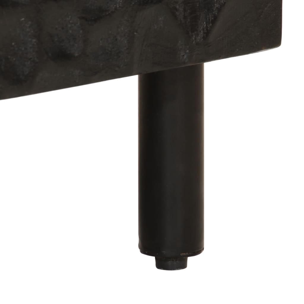 vidaXL Armario de lavabo de baño madera maciza mango negro 62x33x58 cm
