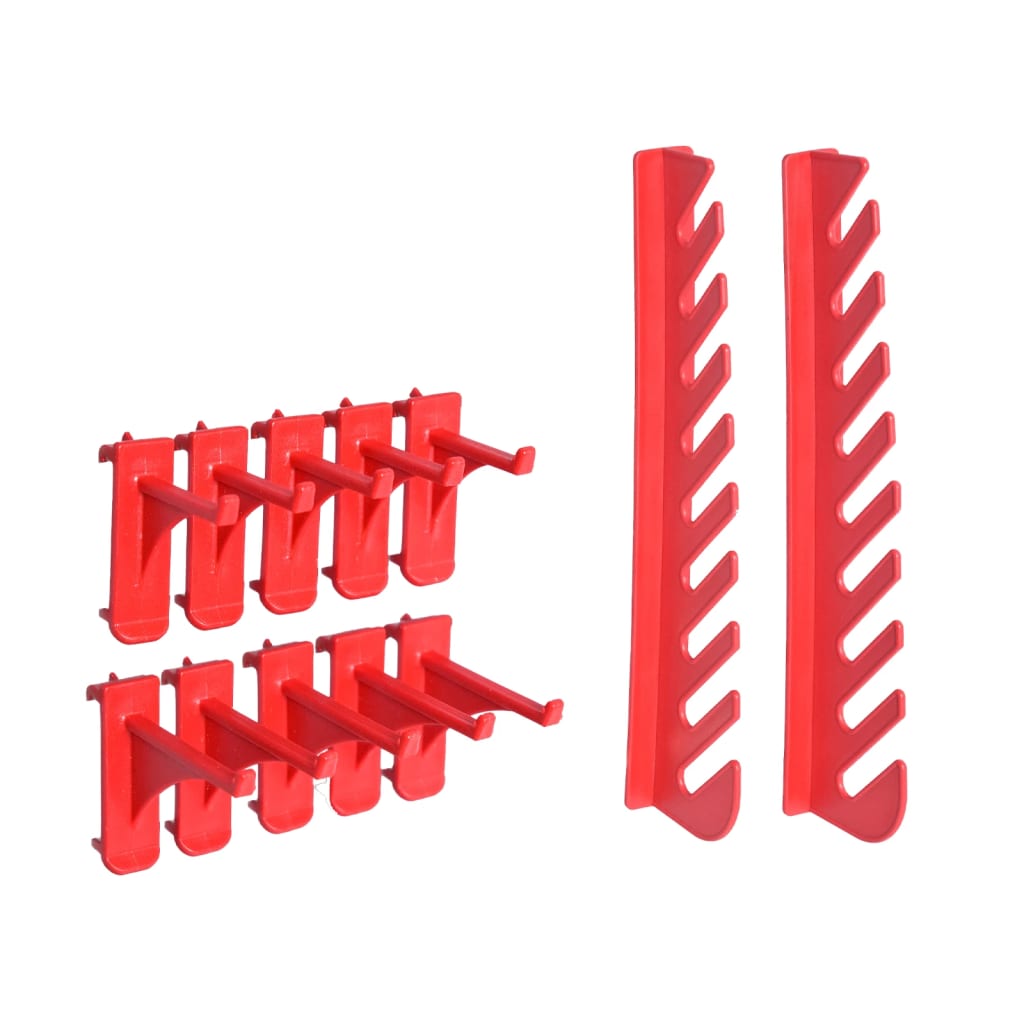 vidaXL Kit de cajas de almacenaje 34 pzas paneles de pared rojo negro
