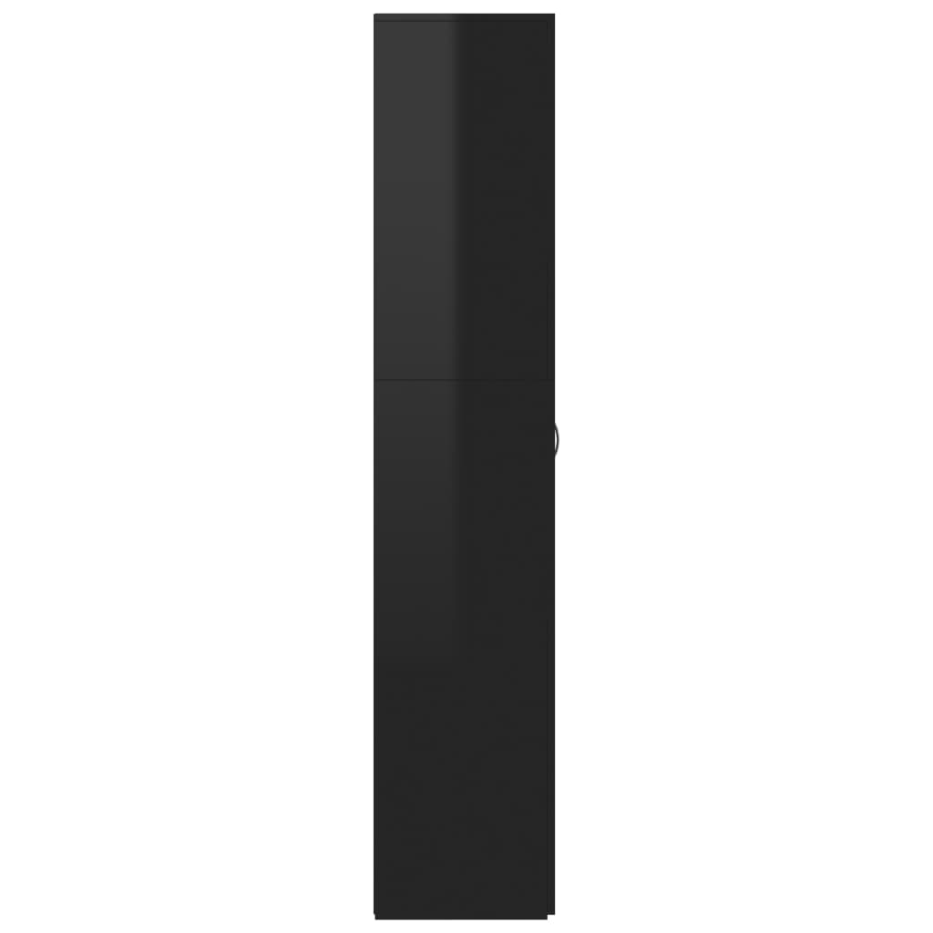 vidaXL Mueble zapatero contrachapada negro brillo 80x35,5x180 cm