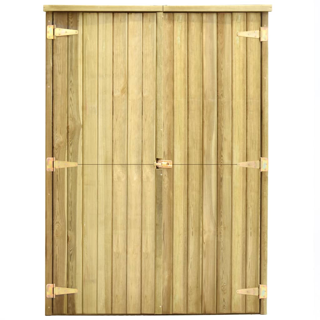 vidaXL Caseta herramientas jardín madera pino impregnada 123x50x171 cm