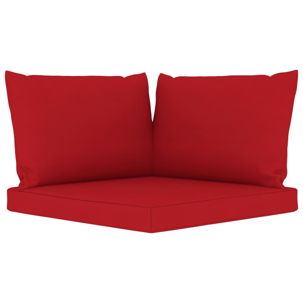 vidaXL Juego de muebles de jardín 10 piezas con cojines rojos