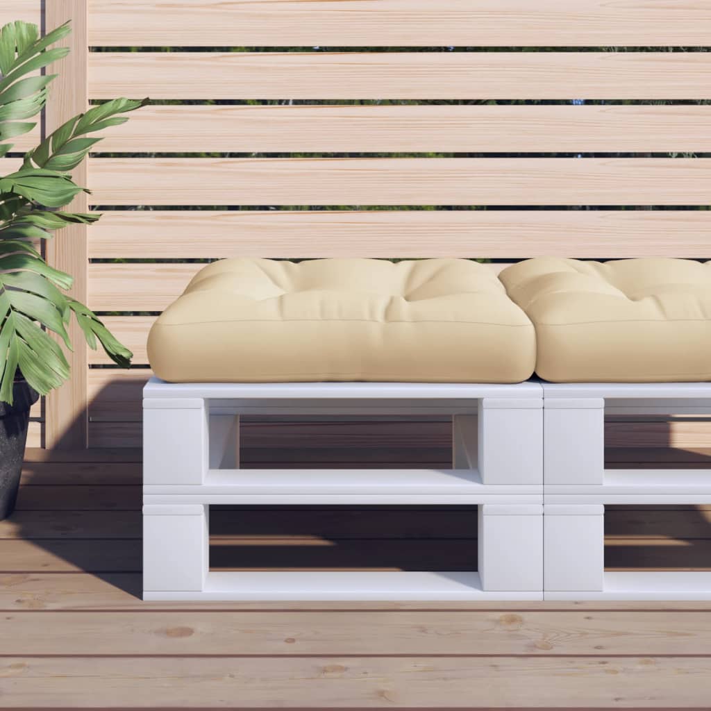 vidaXL Cojín para sofá de palets de tela beige 50x50x12 cm