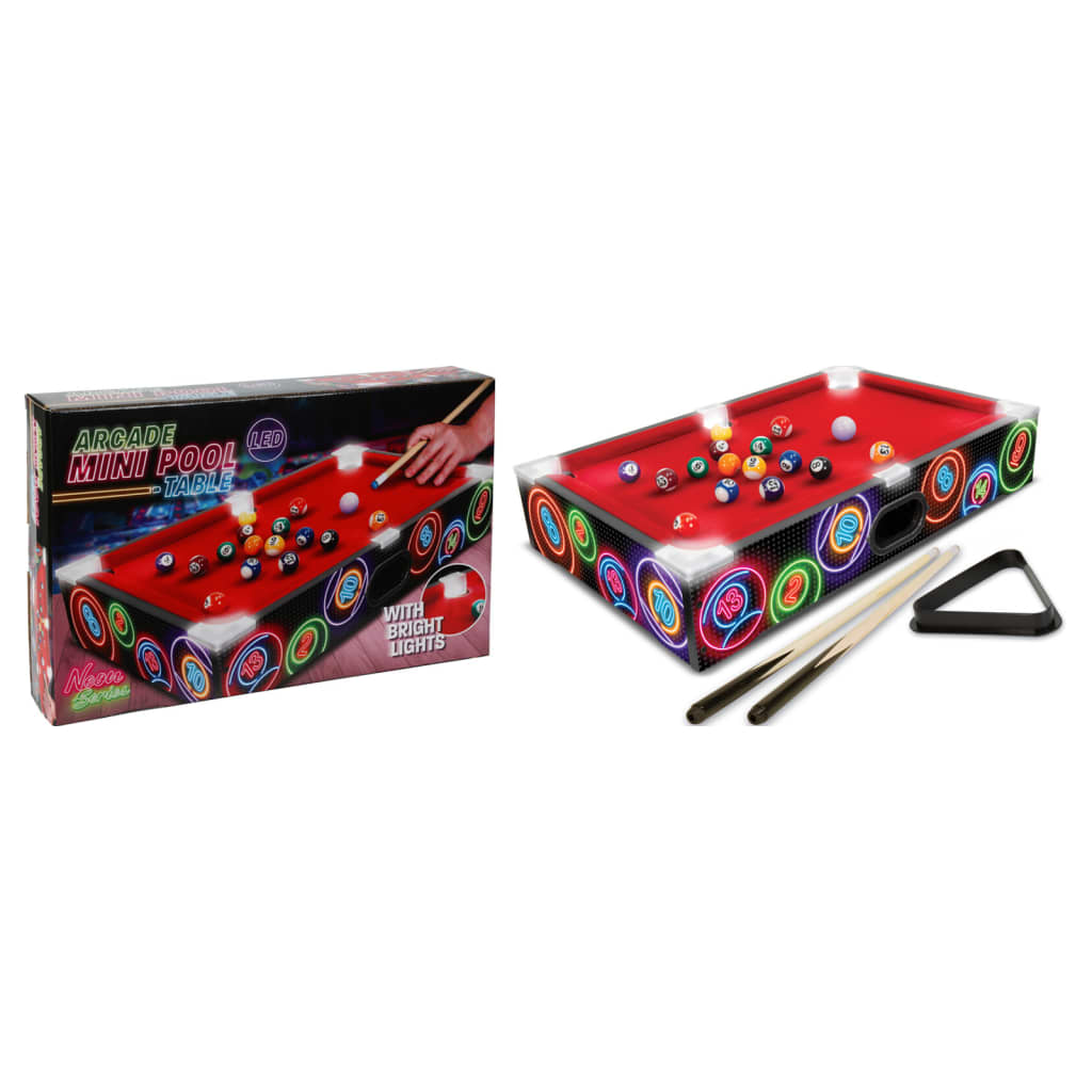Tender Toys Mini mesa de billar con luces LED 48,5x30x8,5 cm