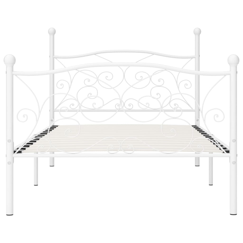 vidaXL Estructura de cama con somier metal blanco 90x200 cm