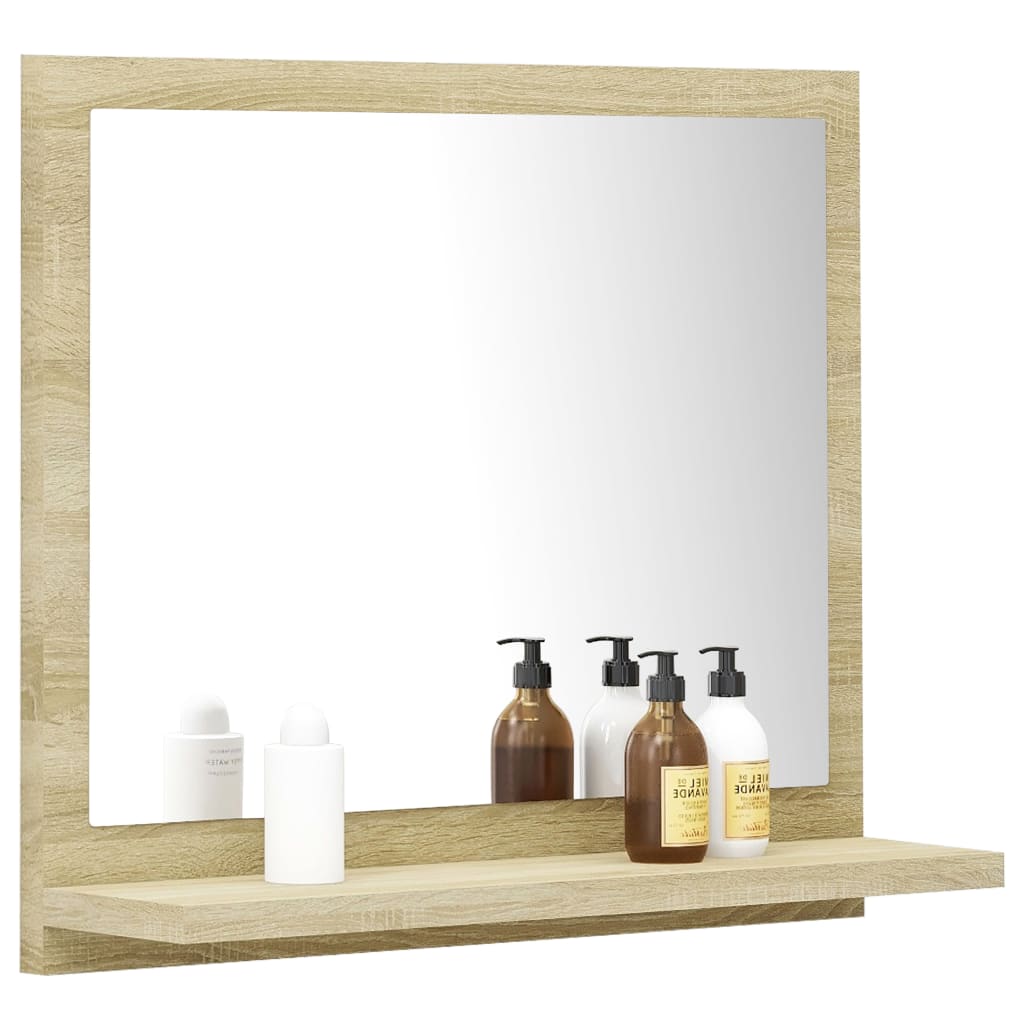 vidaXL Espejo de baño madera contrachapada color roble 40x10,5x37 cm