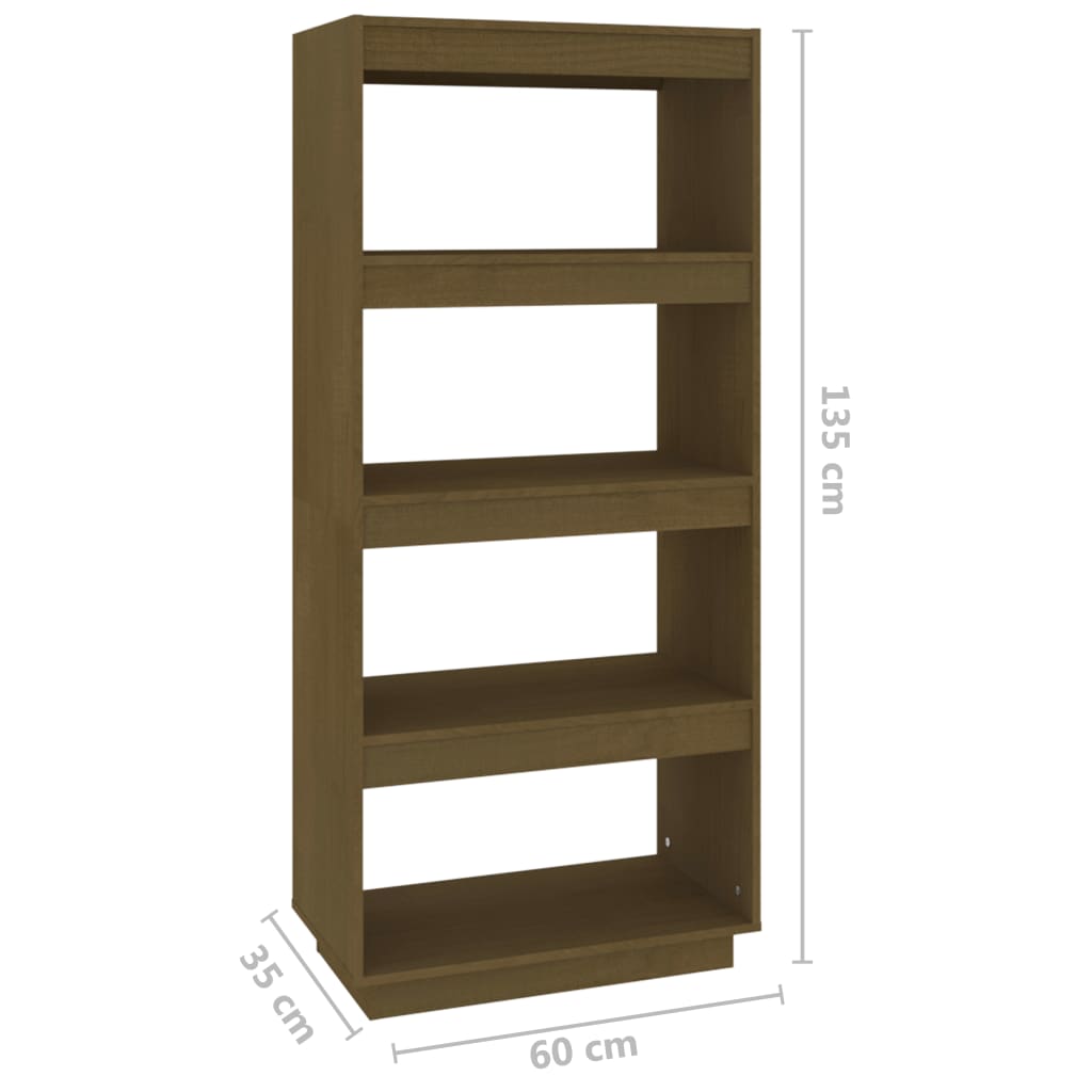 vidaXL Estantería/divisor de espacios madera pino marrón 60x35x135 cm