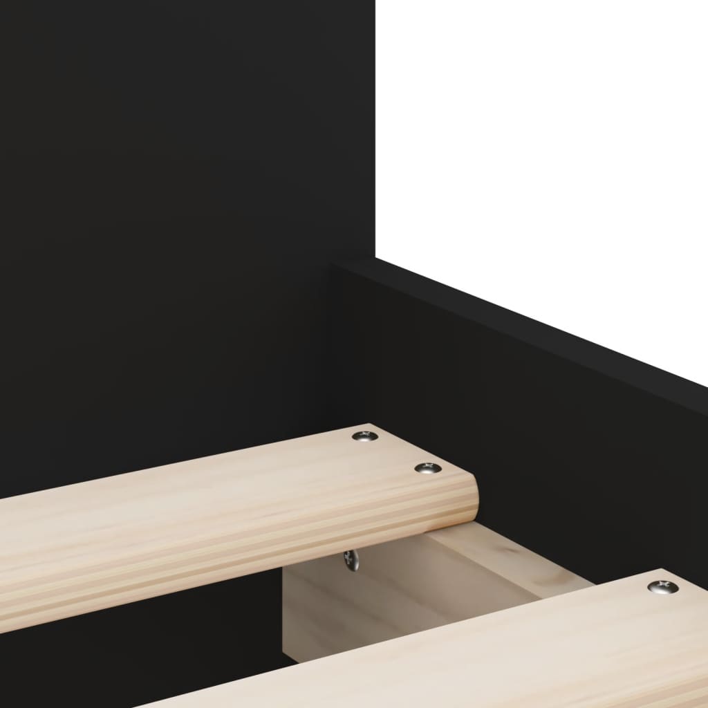 vidaXL Estructura de cama con cajones negro 75x190 cm