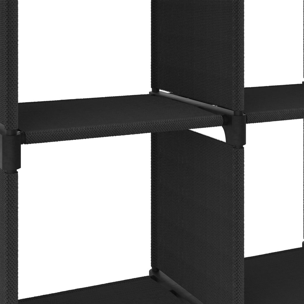 vidaXL Estantería de 6 cubos de tela negra 103x30x72,5 cm