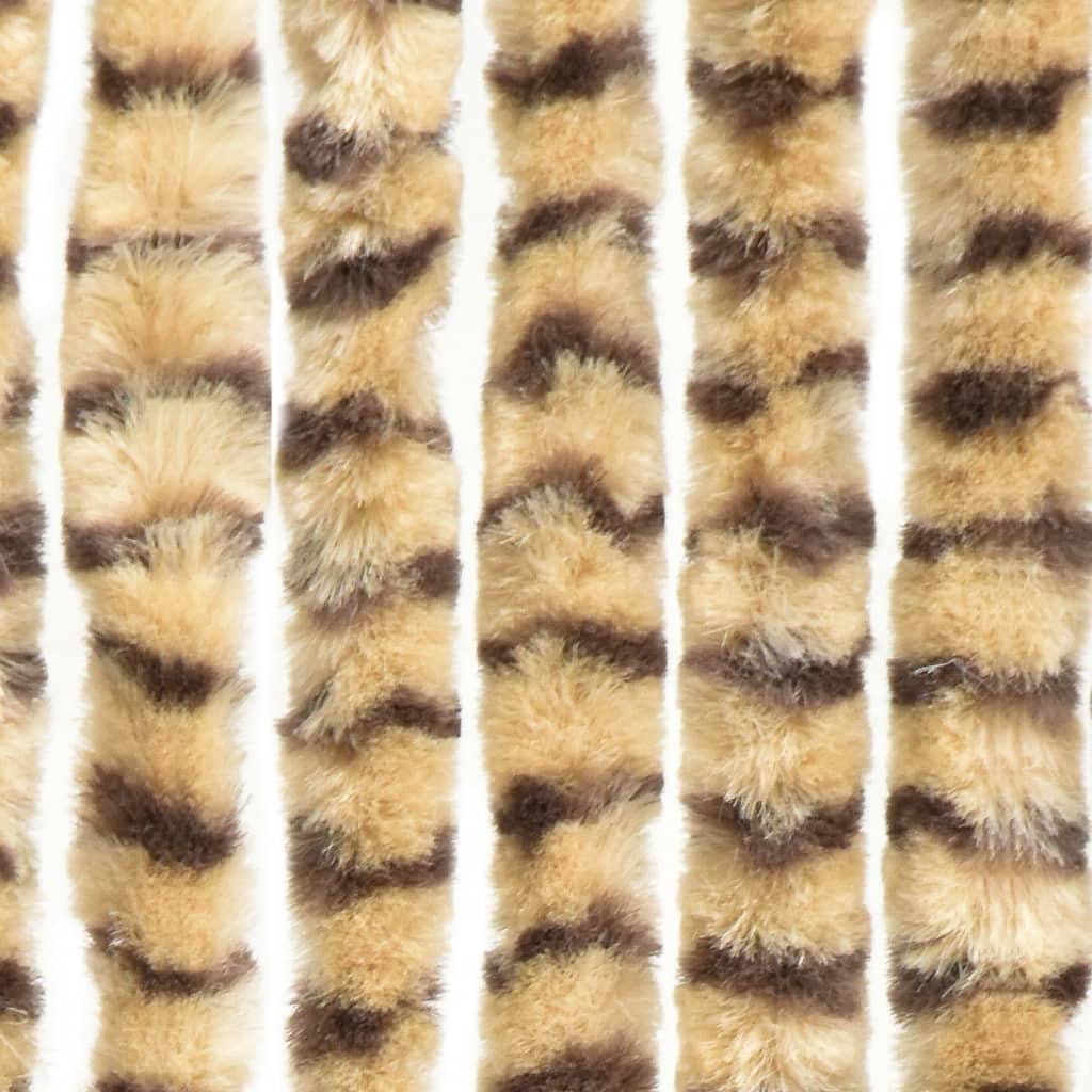 vidaXL Cortina mosquitera de chenilla beige y marrón 56x185 cm