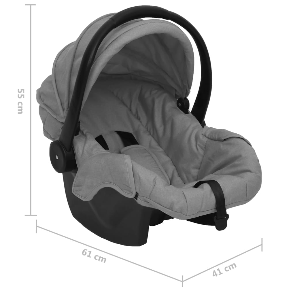 vidaXL Carrito de bebés 3 en 1 de acero gris claro y negro