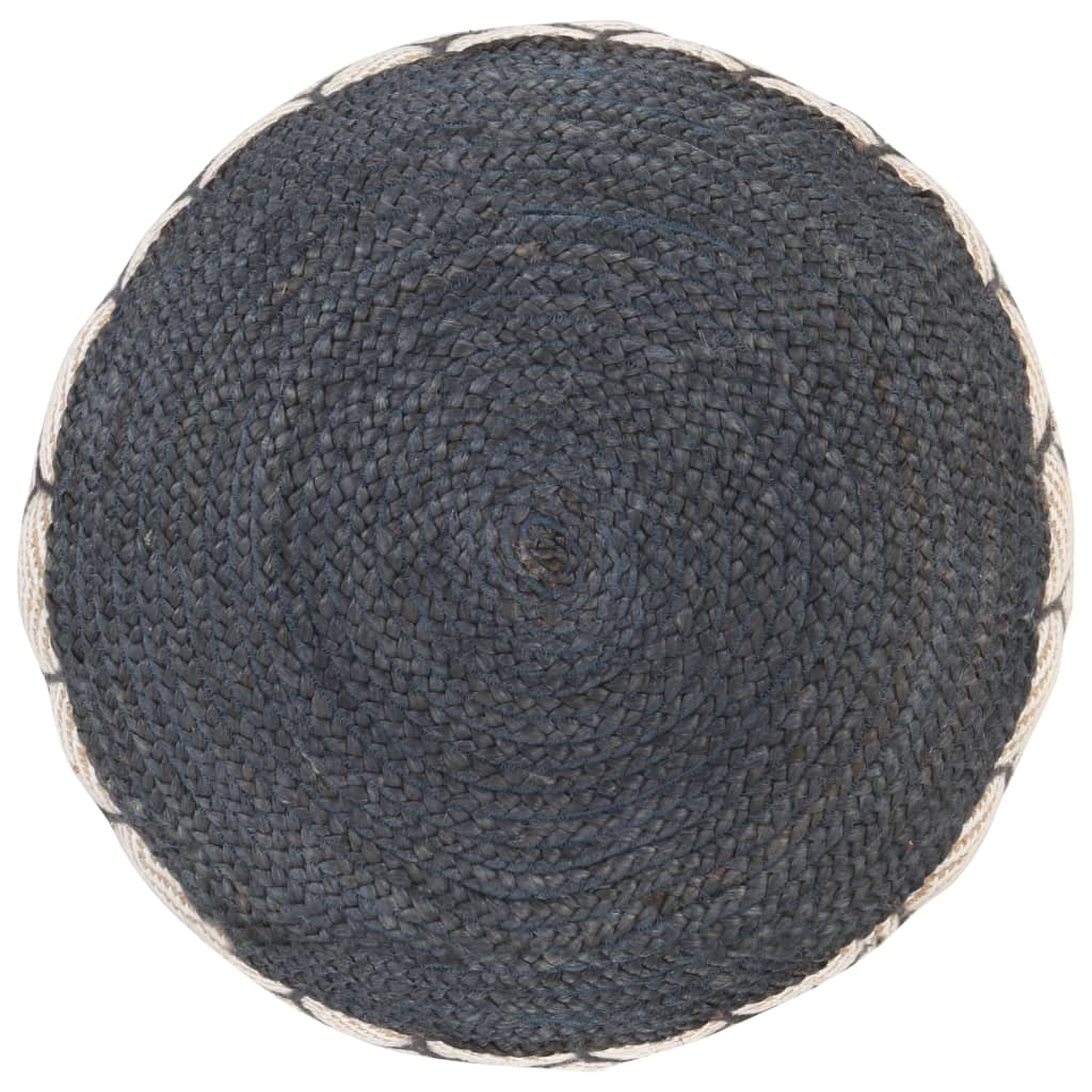 vidaXL Puf tejido de yute y algodón 50x30 cm azul