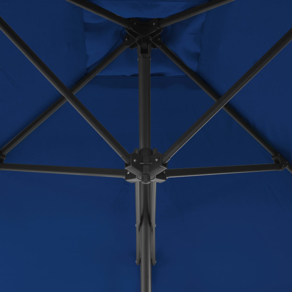 vidaXL Sombrilla de jardín con palo de acero azul 250x250x230cm