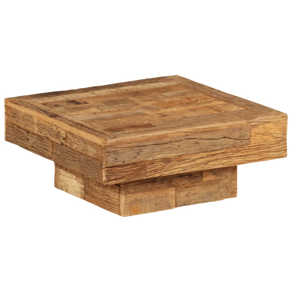 vidaXL Mesa de centro de madera maciza reciclada 70x70x30 cm