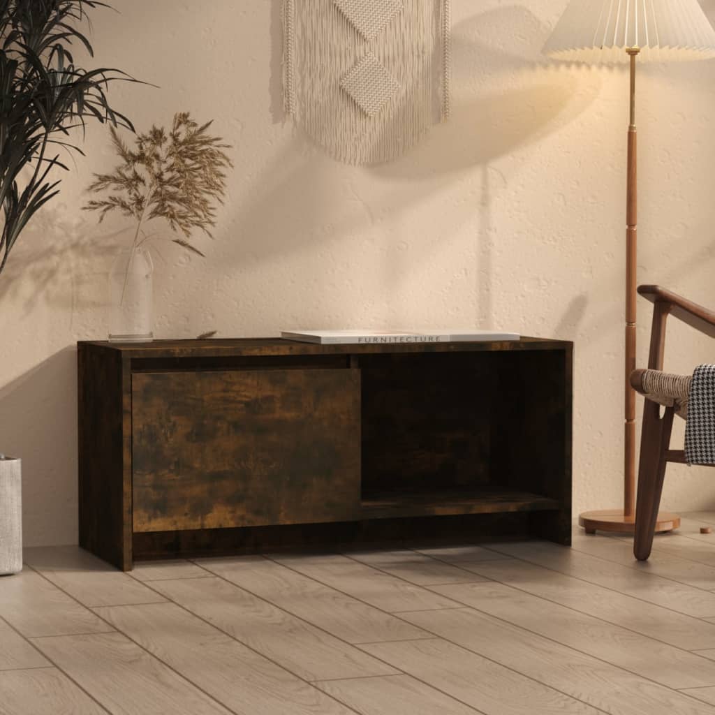 vidaXL Mueble de TV madera de ingeniería roble ahumado 90x35x40 cm