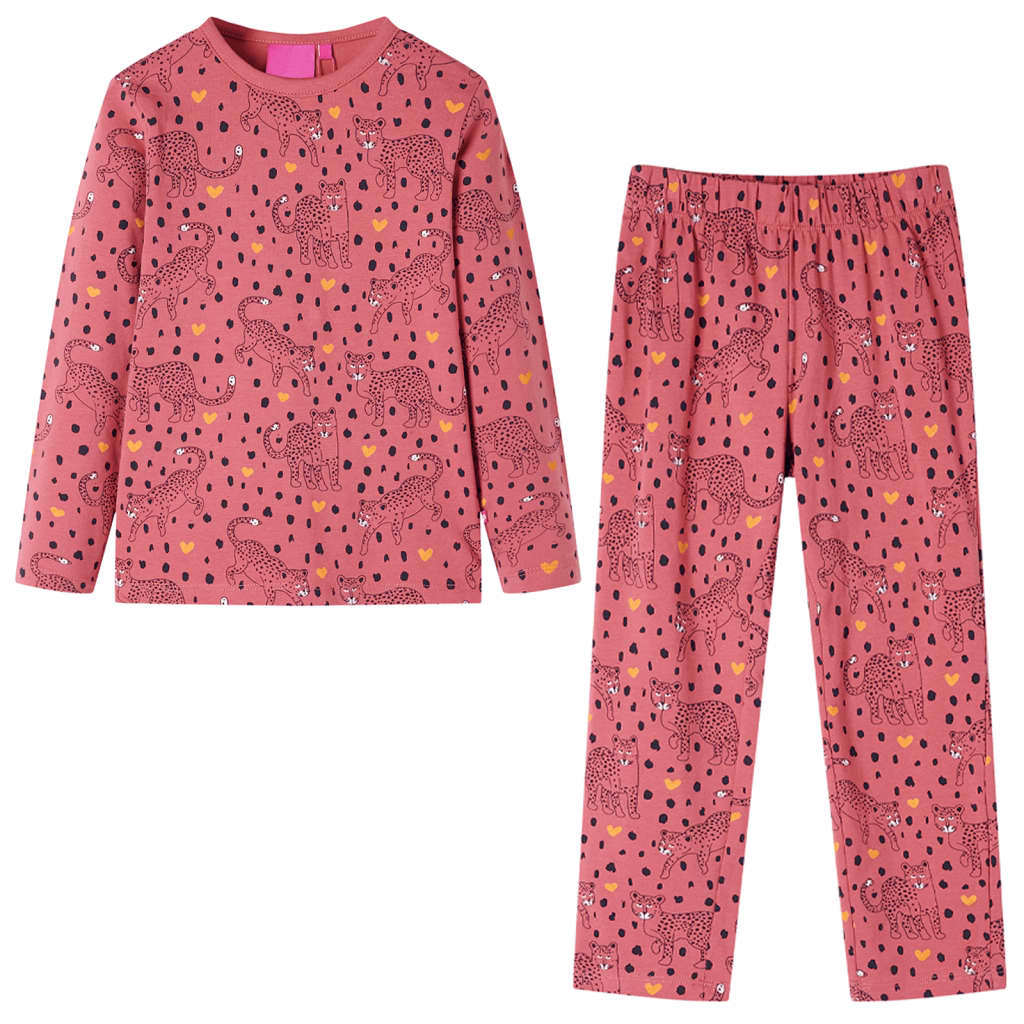 Pijama infantil de manga larga rosa viejo 128