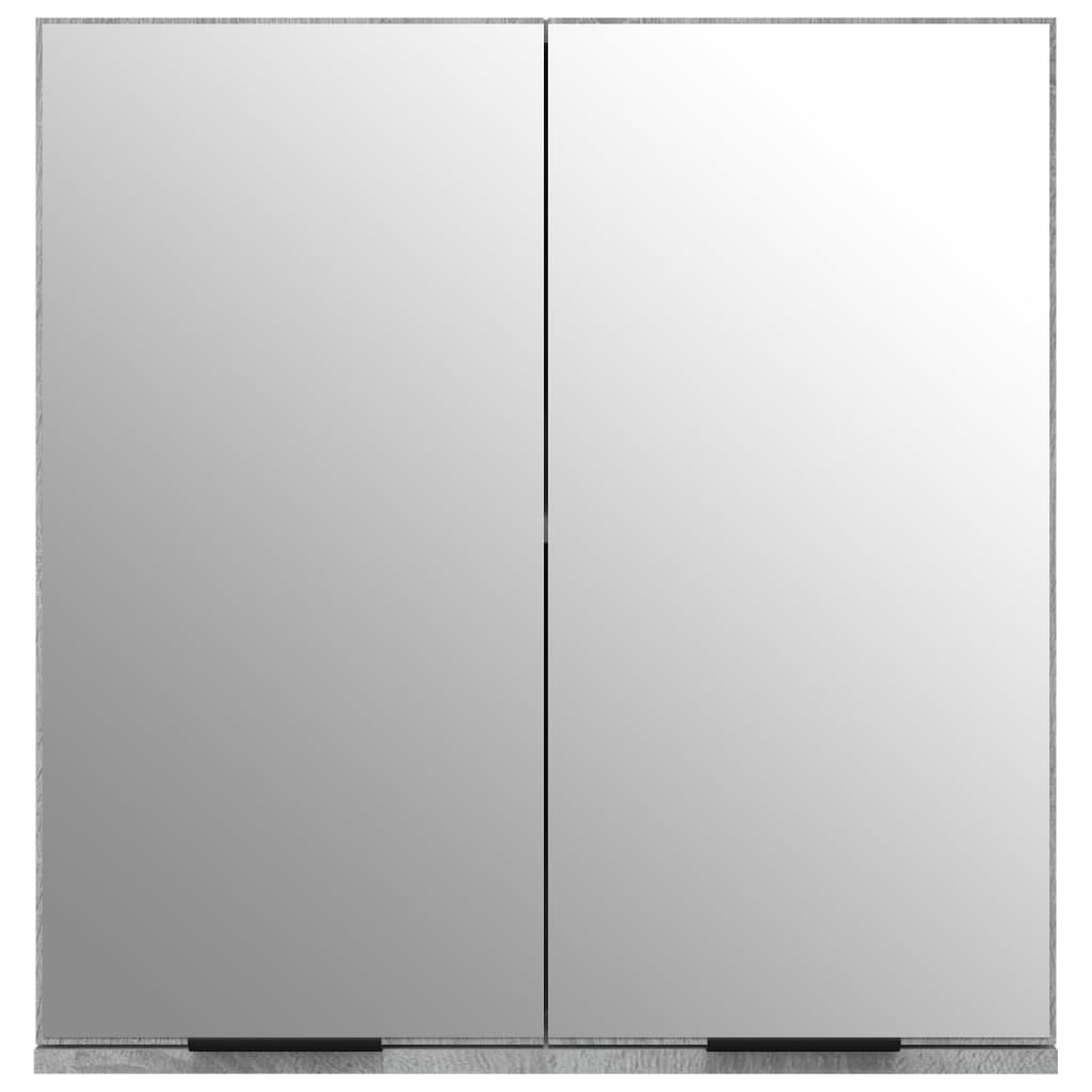 vidaXL Armario de baño con espejo color gris Sonoma 64x20x67 cm