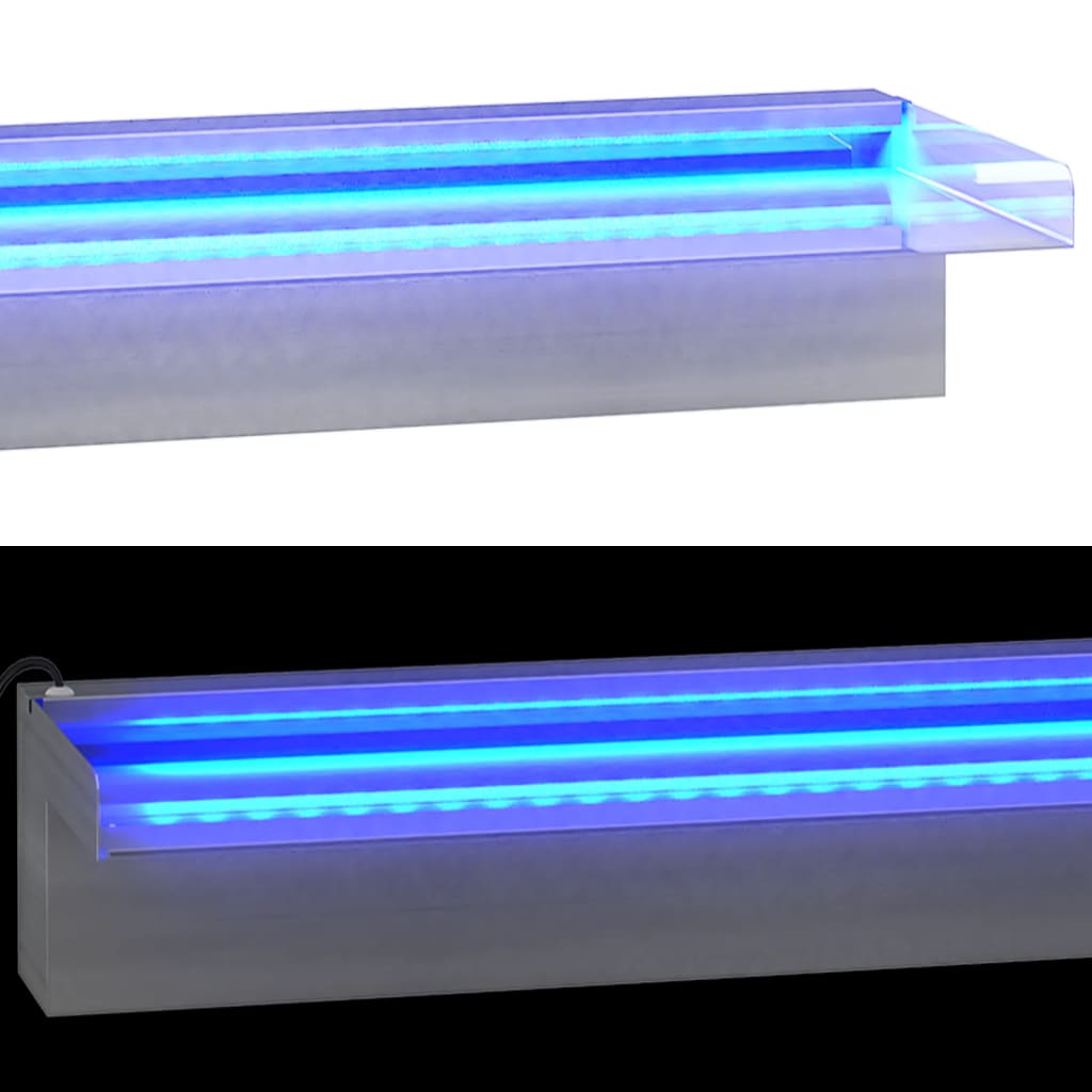 vidaXL Fuente cascada con LED RGB acero inoxidable 60 cm