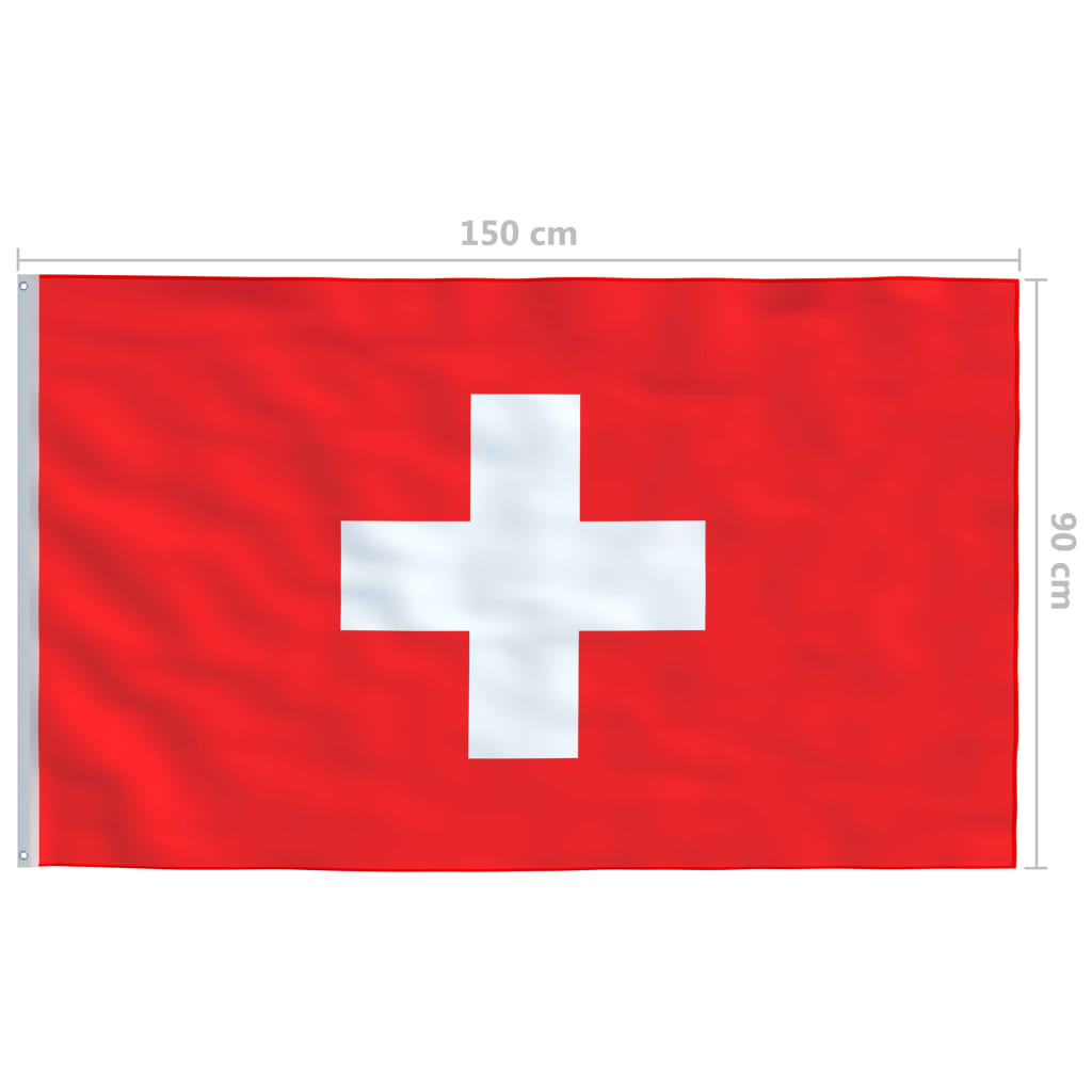 vidaXL Bandera de Suiza y mástil de aluminio 6,2 m