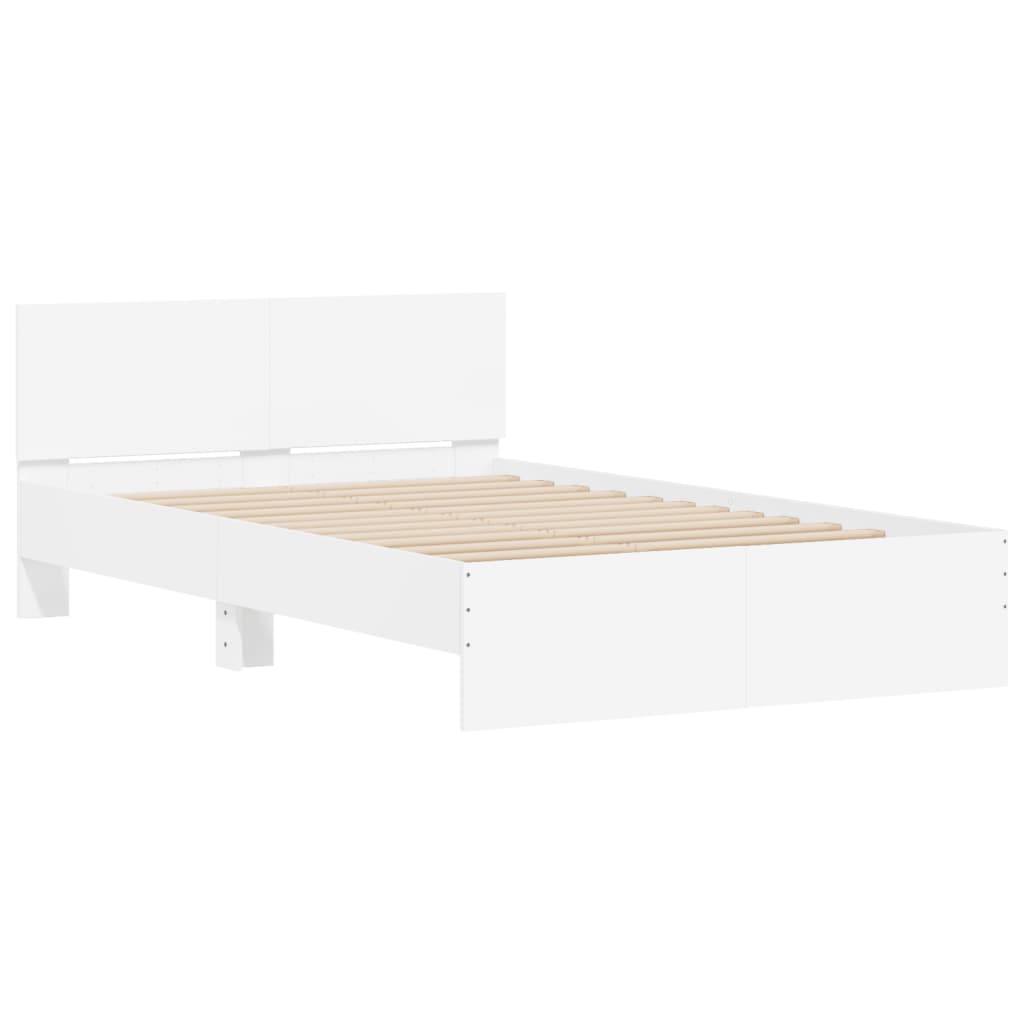 vidaXL Estructura de cama con cabecero blanca 120x190 cm