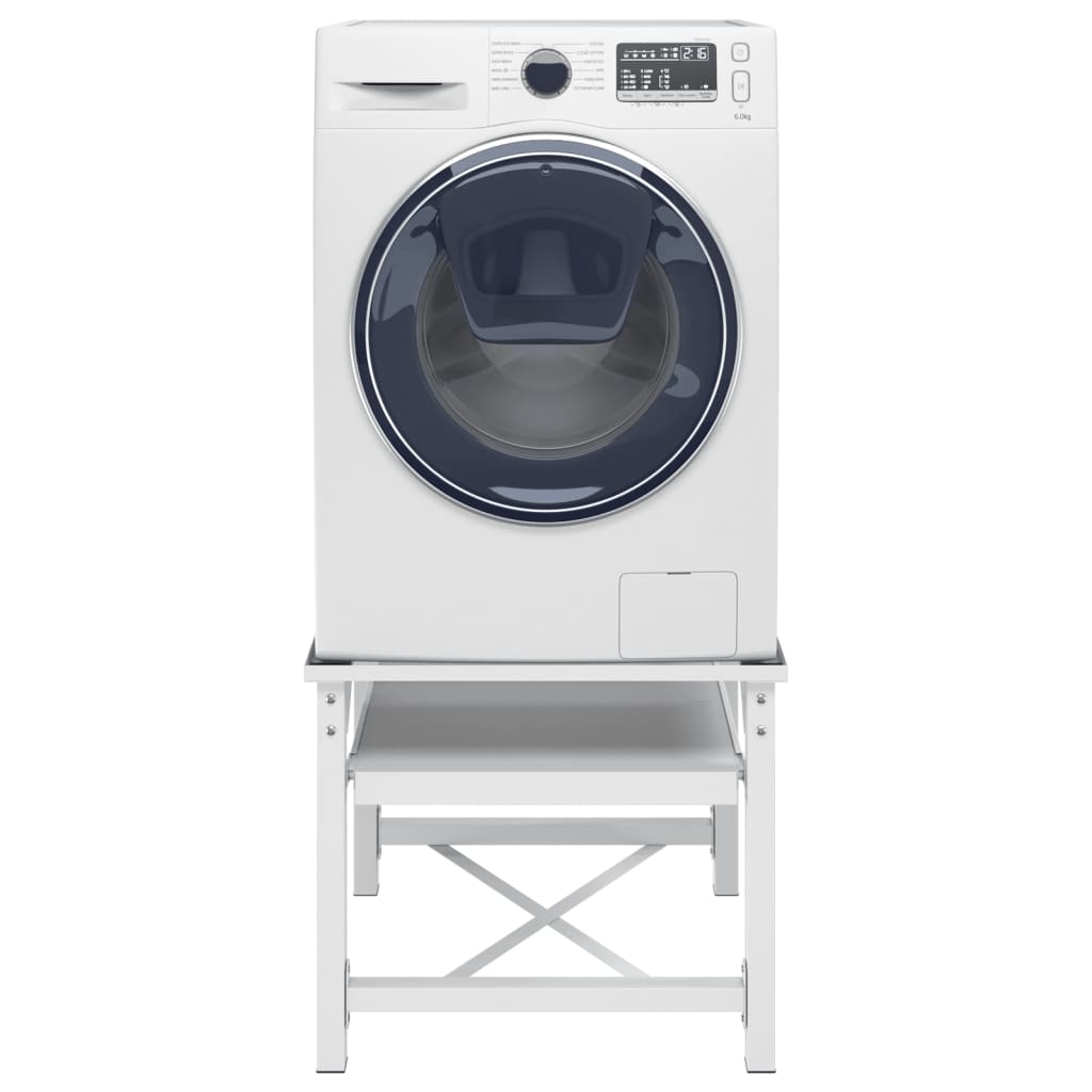 vidaXL Pedestal para la lavadora con estante extraíble blanco