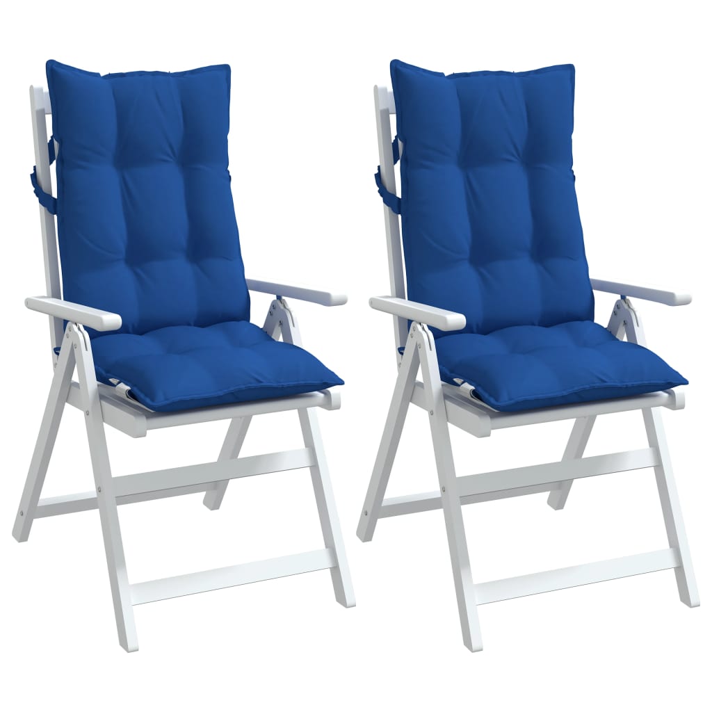 vidaXL Cojines de silla respaldo alto 2 uds tela Oxford azul klein