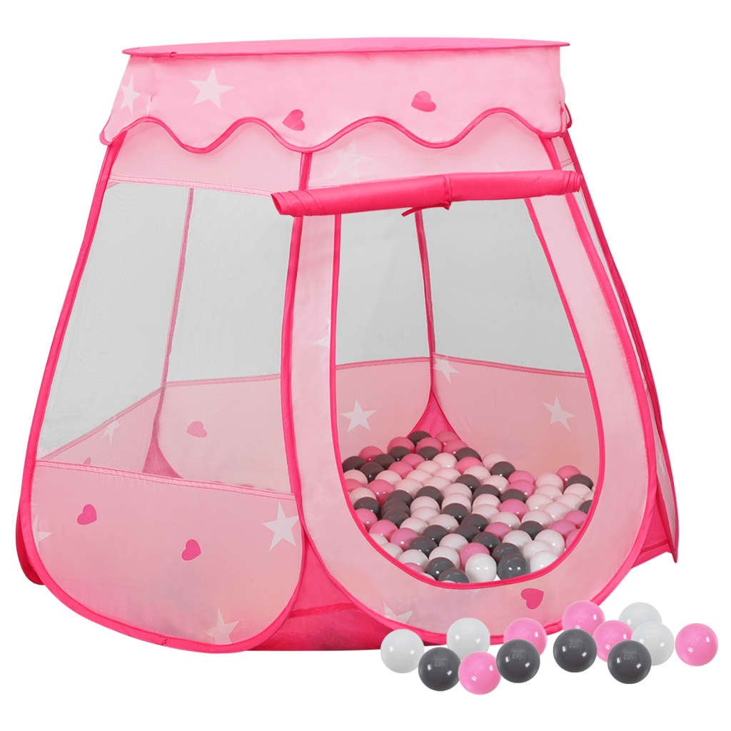 vidaXL Tienda de juegos para niños con 250 bolas rosa 102x102x82 cm