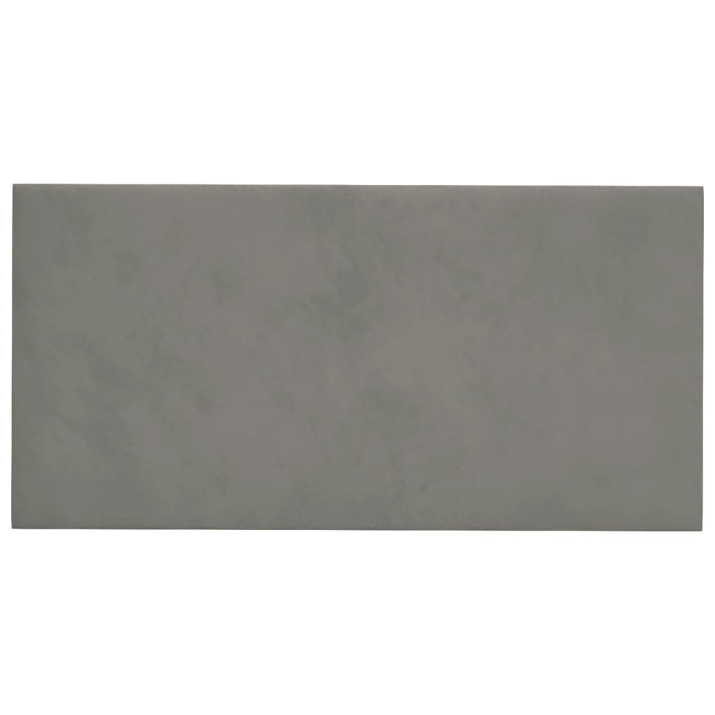 vidaXL Paneles de pared 12 uds terciopelo gris claro 30x15 cm 0,54 m²